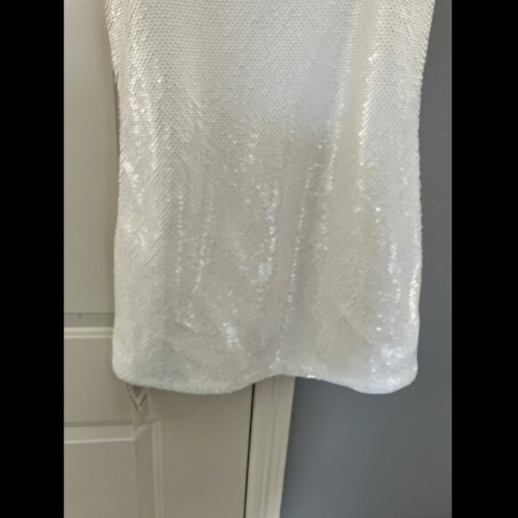 NWT Abercrombie & Fitch size Small White Sequin Mini Dress Retail $90 - Picture 3 of 5